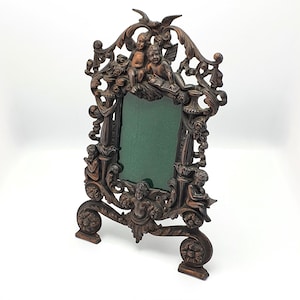 Antique Edwardian Iron Photo Frame circa 1910 – Vintage Metal Picture Frame Home Decor