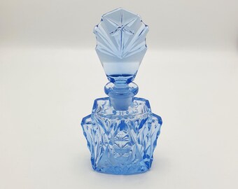 青いガラスの香水型ガラスボトル 17.5 cm - Etsy 日本