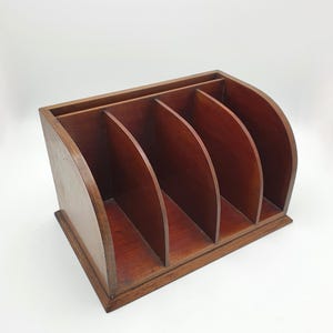 Nice Edwardian Desk Tidy – Antique Wood Organizer circa 1905, Vintage Writing Desk Accessory, Early 20th Century Office Decor