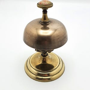Good Victorian Brass & Bronze Counter Bell – Circa 1890 Antique Hotel Desk Bell