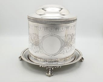Fabulous Antique Victorian Silver-Plated Biscuit Box – circa 1890