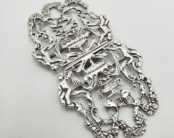 Fabulous Sterling Silver Nurses Belt Buckle – Pierced Rococo Style - 1967