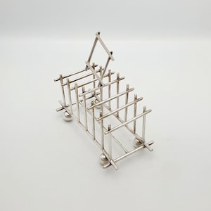Christopher Dresser Style Mappin & Webb Silver-Plated Toast Rack – circa 1890 - Victorian Breakfast Tableware