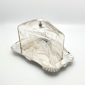 Antique WMF Style Cheese Dish, Silver-Plated Serving Dish, 1920s Art Nouveau Tableware