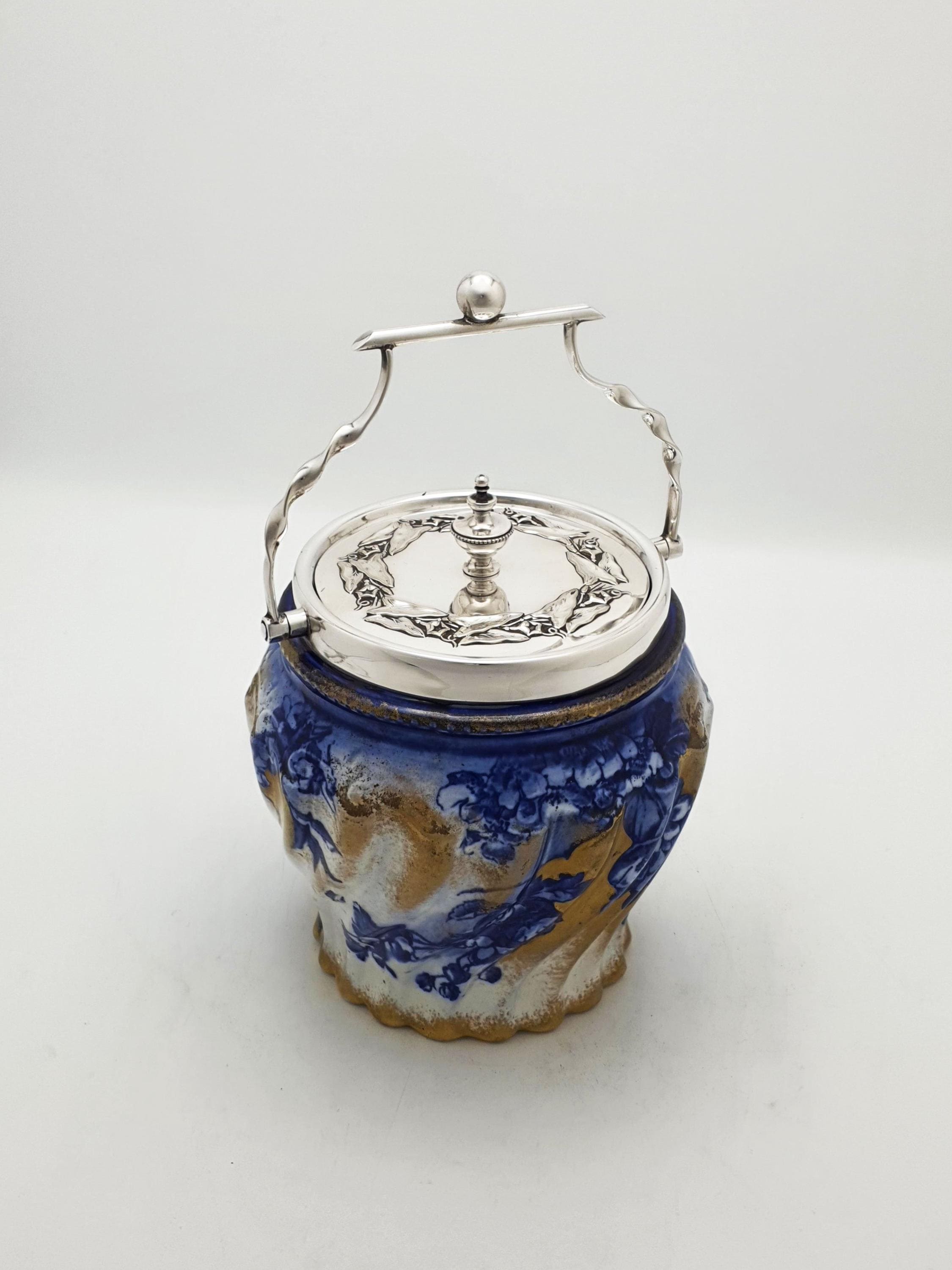 Blue and White Biscuit Barrel - Etsy