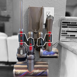 Dyson Wall Mount Accessory Holder for V7, V8, V10, V11, V15 – 6 Tool Organizer for Vacuum Attachments, Space-Saving Storage Solution