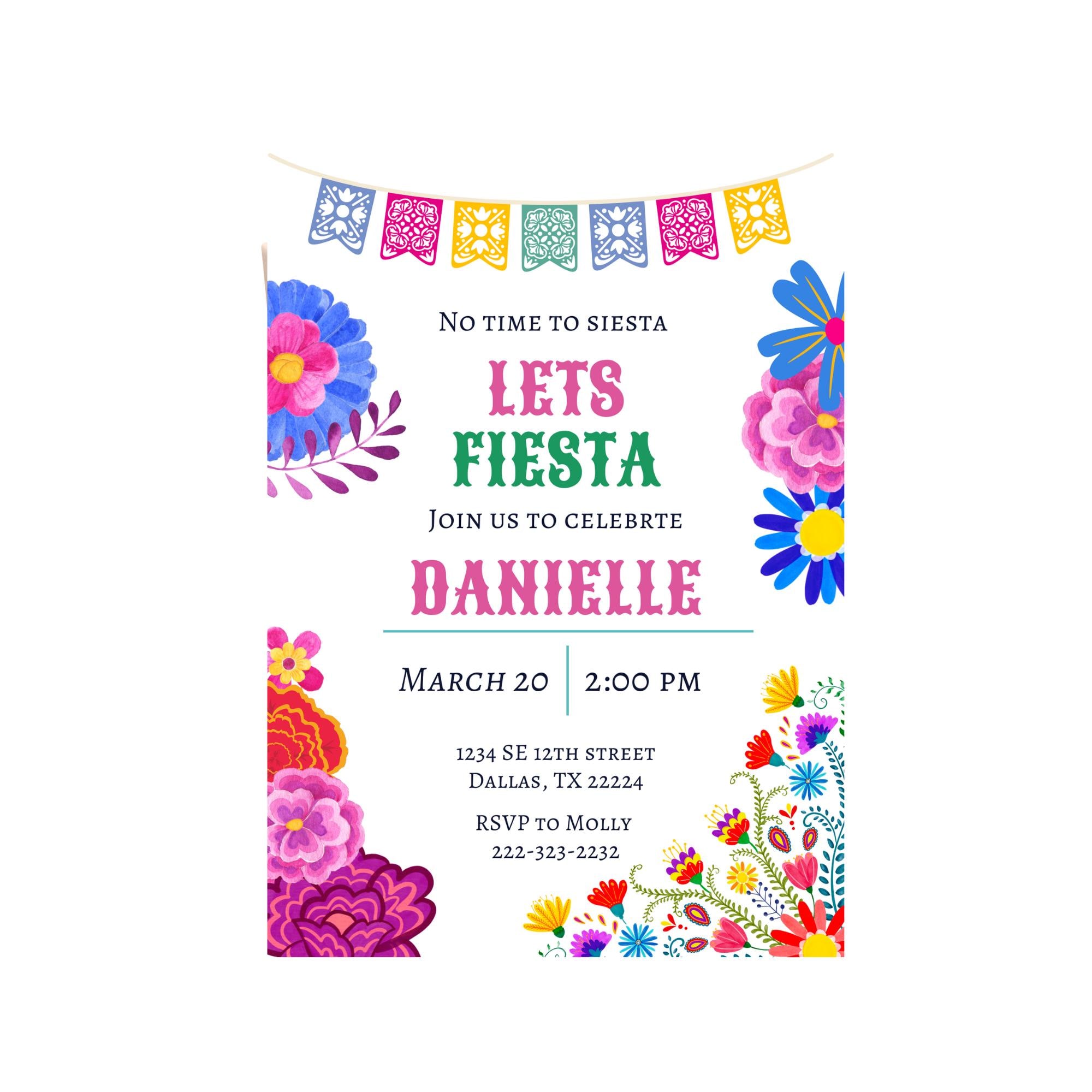 Fiesta Birthday Invitation Etsy