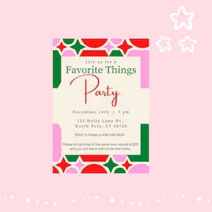 Favorite Things Party Invitation, Holiday Party, Favorite Things
