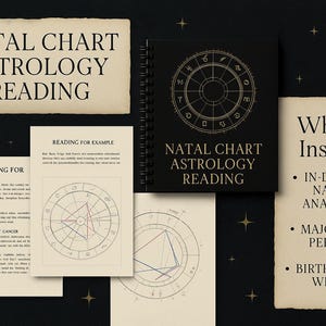 Lectura personalizada de la carta natal: informe astrológico en PDF + rueda de la carta natal / Regalo astrológico con alineación lunar espiritual / Horóscopo personalizado