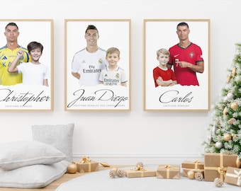 Cristiano Ronaldo Football Gift, Personalized Ronaldo Fan Gift, Soccer Decor, Ronaldo Poster, Custom Football Gifts, Cristiano Ronaldo Gift