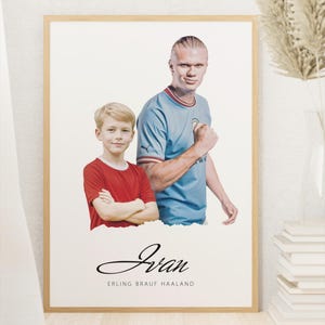 Erling Haaland Custom Football Gift, Personalized Haaland Fan Gift, Soccer Room Decor, Haaland Poster, Custom Football Gifts for Fans Erling