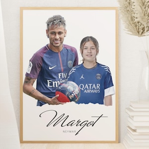 Neymar Custom Football Gift – Personalized Neymar Fan Gift, Neymar Soccer Room Decor, Neymar Poster, Custom Neymar Football Gifts for Fans,