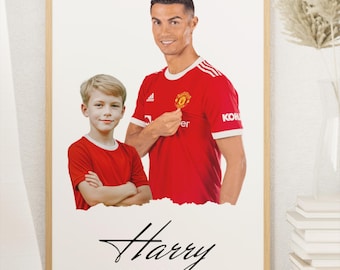 Ronaldo voetbalcadeau voetbal, gepersonaliseerd cadeau Ronaldo fan, voetbaldecor, poster Ronaldo, voetbalcadeaus voetbal voor fans, Cristiano Ronaldo