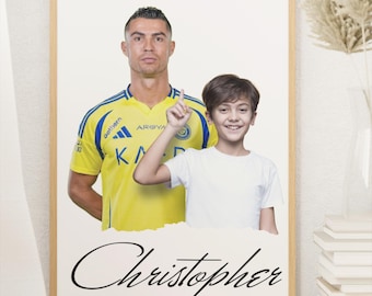 Cristiano Ronaldo Football Gift, Personalized Ronaldo Fan Gift, Soccer Decor, Ronaldo Poster, Custom Football Gifts, Cristiano Ronaldo Gift