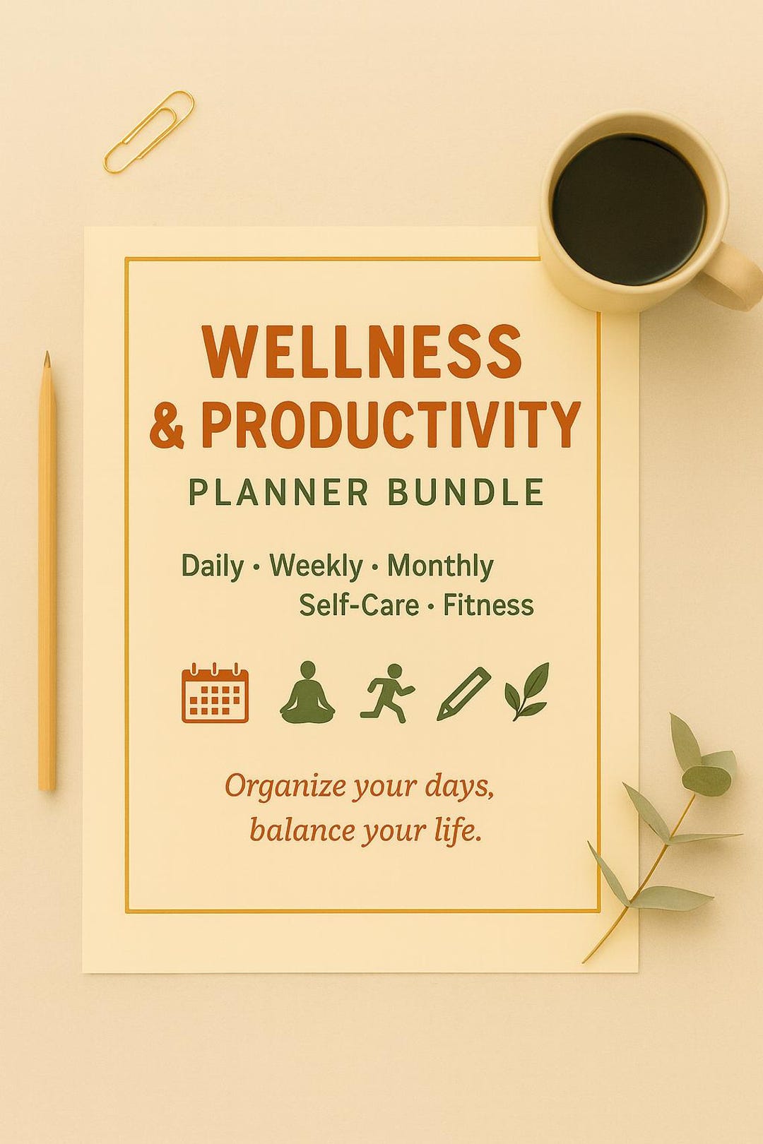 Printable Planner Bundle | Daily, Weekly, Monthly & Wellness Trackers ...