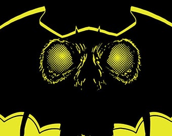 Mothman Attacks on an American Apparel Tee - original, hand printed and interactive