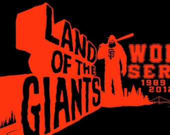 Land of the Giants Interactive Tee on an American Apparel Tee - original, hand printed and interactive