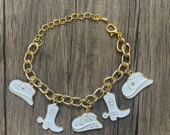 White Western Charm Bracelet