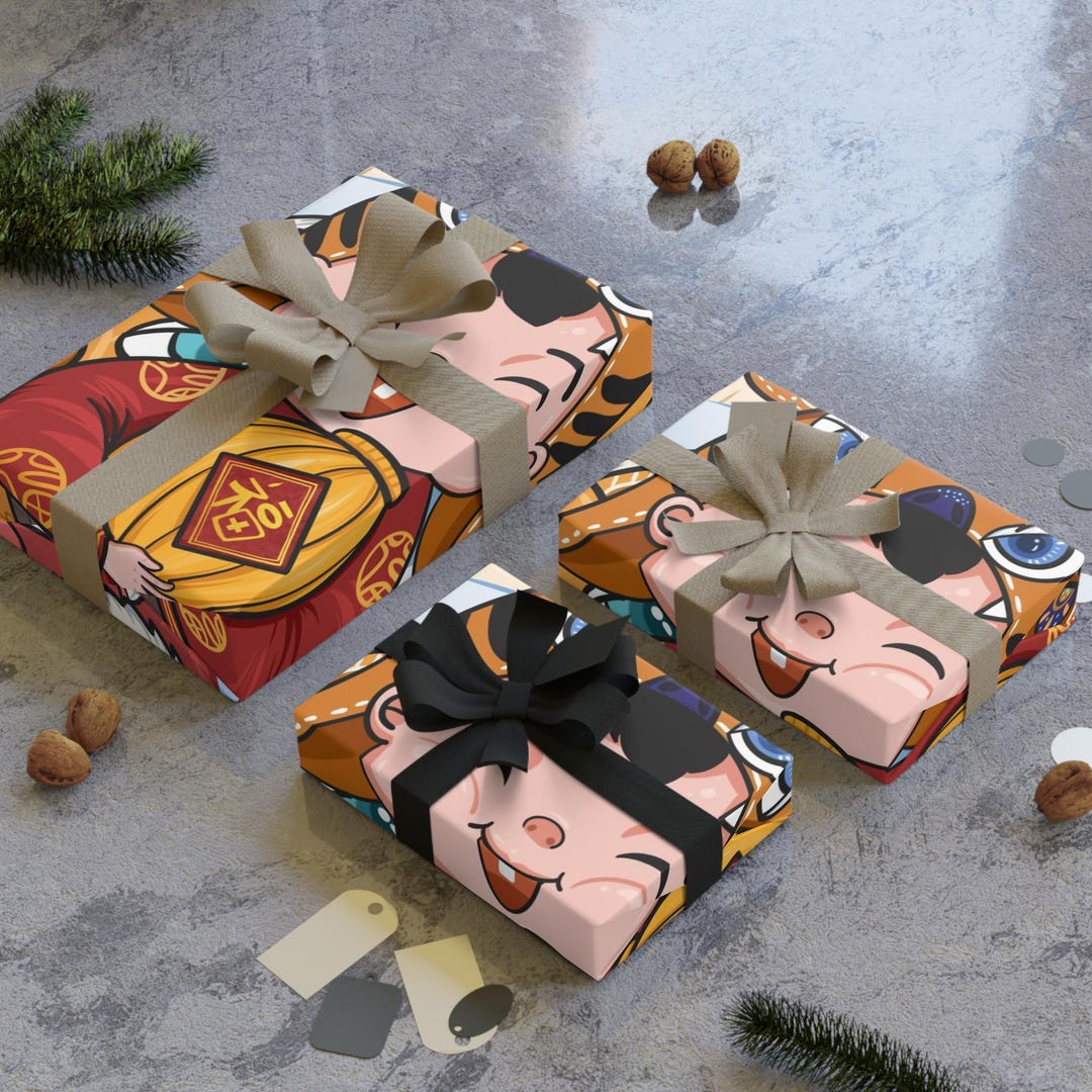 Colorful Lunar New Year Gift Wrapping Paper, Festive Wrapping for ...