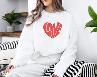 Retro Love Heart Valentines Day Shirt,Valentines Day Shirts For Woman,Heart Shirt,Cute Valentine Shirt,Valentines Day Gift,Valentines Gift