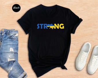 Ukraine Strong Shirt, Ukraine Flag Map Tee, Proud Ukrainian Support Shirt, Freedom Patriotic Gift Tee