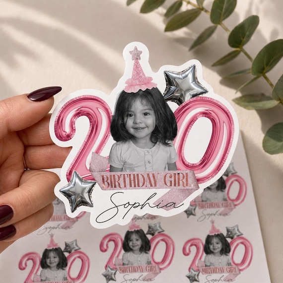 Custom Bday Gift, Happy Birthday Gift, Birthday Party Gift, Cute Sticker Gift, Party Favor Gift, Custom Sticker Gift