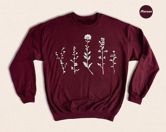 Flowers Sweatshirt,wildflowers Sweatshirt, Flower Crewneck Sweatshirt, Floral Sweatshirt For Women, Flower Lover Sweatshirt, Flowers Hoodie