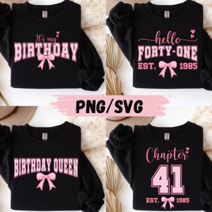 Paquete de cumpleaños número cuarenta y uno: Capítulo 41 PNG SVG (Descarga digital)