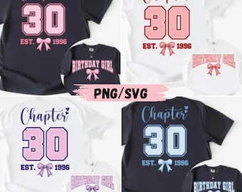 Birthday Girl Chapter 30 Bundle: Pink Red Blue Purple PNG SVG (Digital Download)