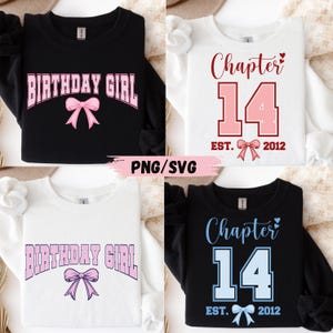 Birthday Girl Chapter 14 SVG PNG: 14th Birthday Shirt Design (Digital Download)