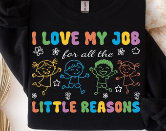 Teacher Shirt Design PNG: I Love My Job, Classroom Kids Quote (Digital Download