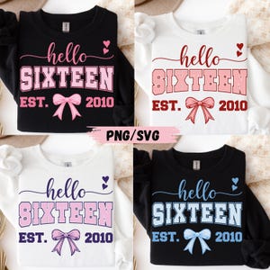Hej sexton födelsedagsdesign: Varsity-stil PNG SVG (digital nedladdning)