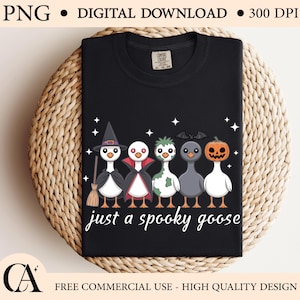 Spooky Goose Halloween PNG: Funny Animal Shirt Design (Digital Download