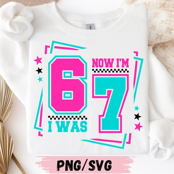 67 Birthday Meme Design: Now I'm 7 Funny Kids PNG SVG (Digital Download)
