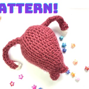 Pattern, Crochet Uterus Plush, with Fallopian Tubes and Ovaries Anatomical Amigurumi image 1