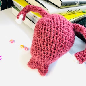 Pattern, Crochet Uterus Plush, with Fallopian Tubes and Ovaries Anatomical Amigurumi image 6