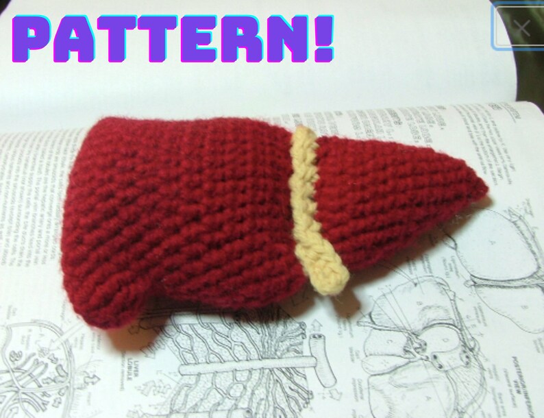 Crochet Pattern, Plush Liver Anatomical Amigurumi image 1