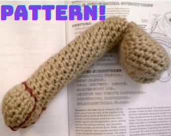 Pattern, Penis Crochet Plush, Mature Anatomical Amigurumi