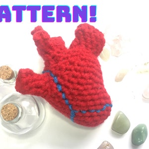Crochet Pattern, Anatomical Heart   Plush Anatomical Amigurumi