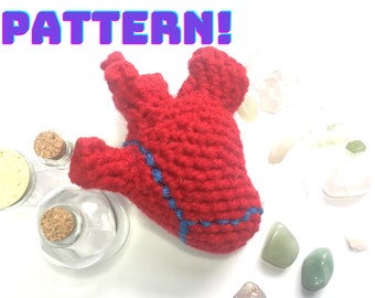 Häkelanleitung, Anatomisches Herz Plüsch Anatomisches Amigurumi