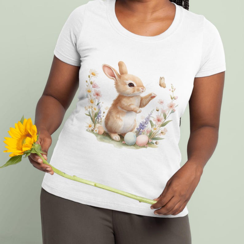 15 Watercolor Spring Bunny PNG Clipart, Cute Bunny Clipart, Realistic ...