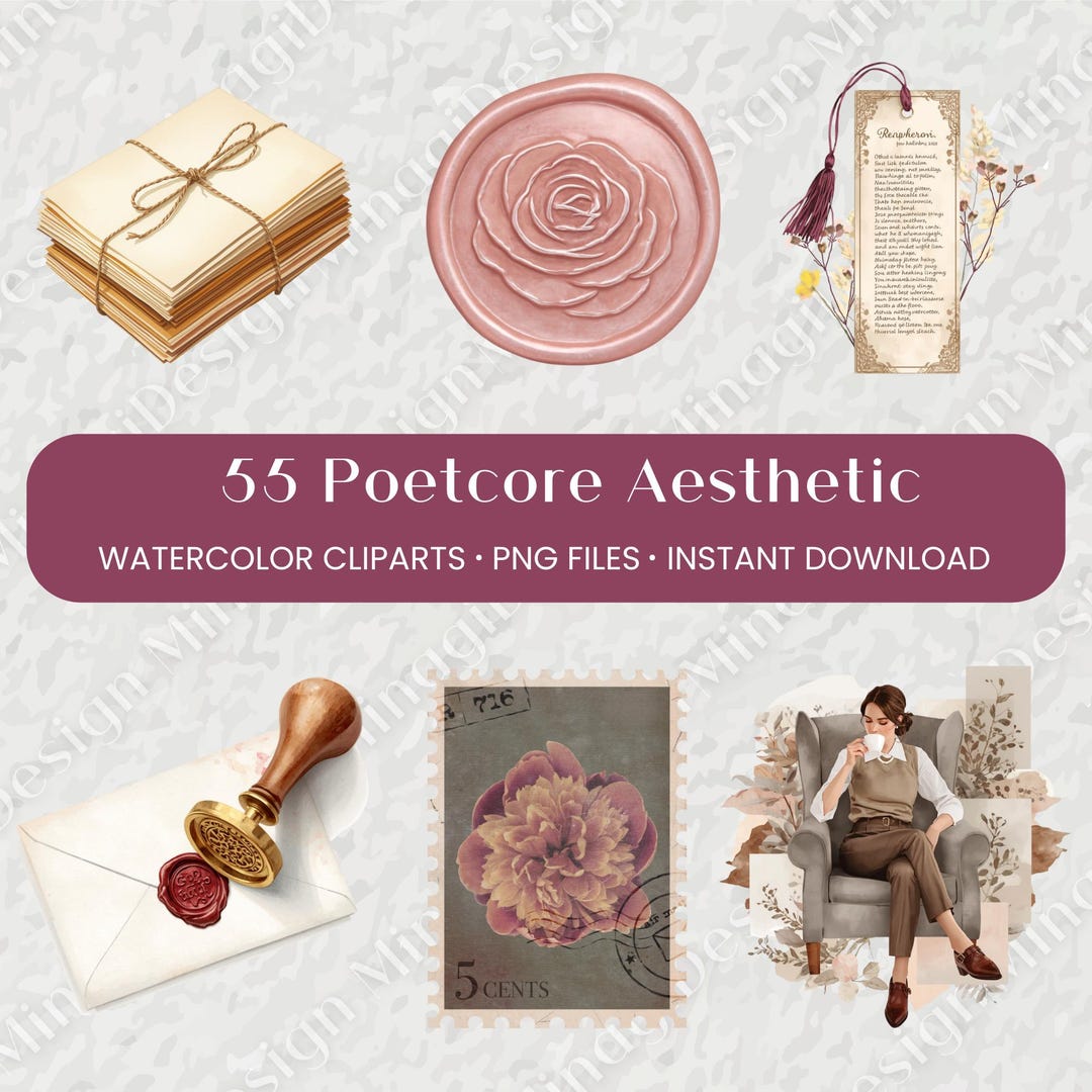 Poetcore Aesthetic Clipart Bundle