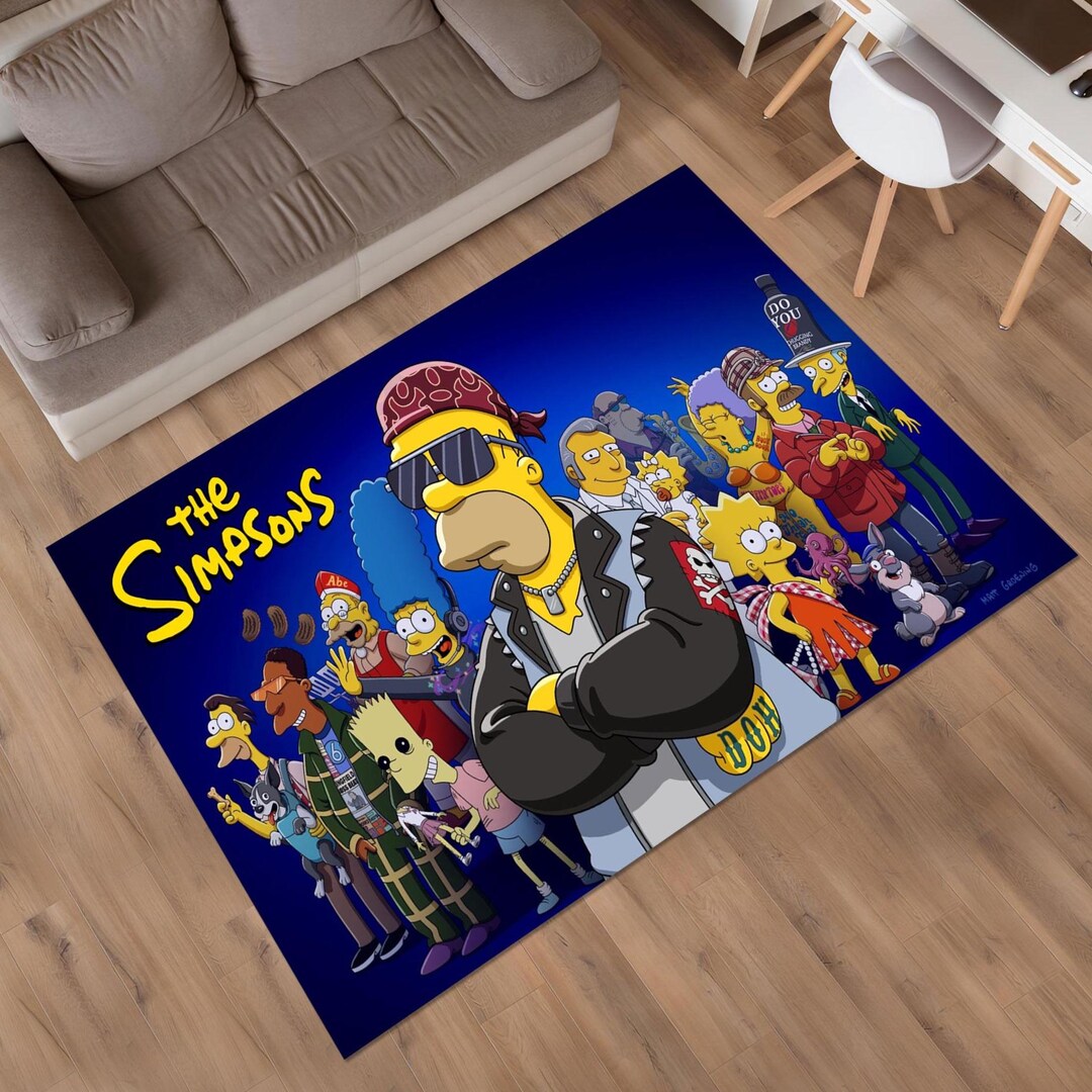 The Simpsons, Simpsons Rug, Funny Rug, Colorful Rug, Unique Rug Rug ...