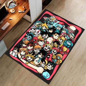 Cartoon Anime Rug,Video Game Rug,Super Heros Rug,Colorful Rug,Cool Rug,Anime Rug,Anime Decor,Nursery Rug,Custom Rug,Area Rug,Gift for Her
