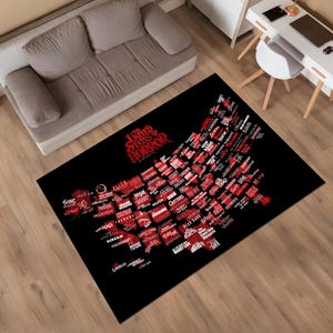 The United States of Horror Rug,Horror Movies Rug,Horror Rug,Fear Rug,Popular Rug,Horror Decor,Gothic Rug,Unique Rug,Area Rug,Gifts for her