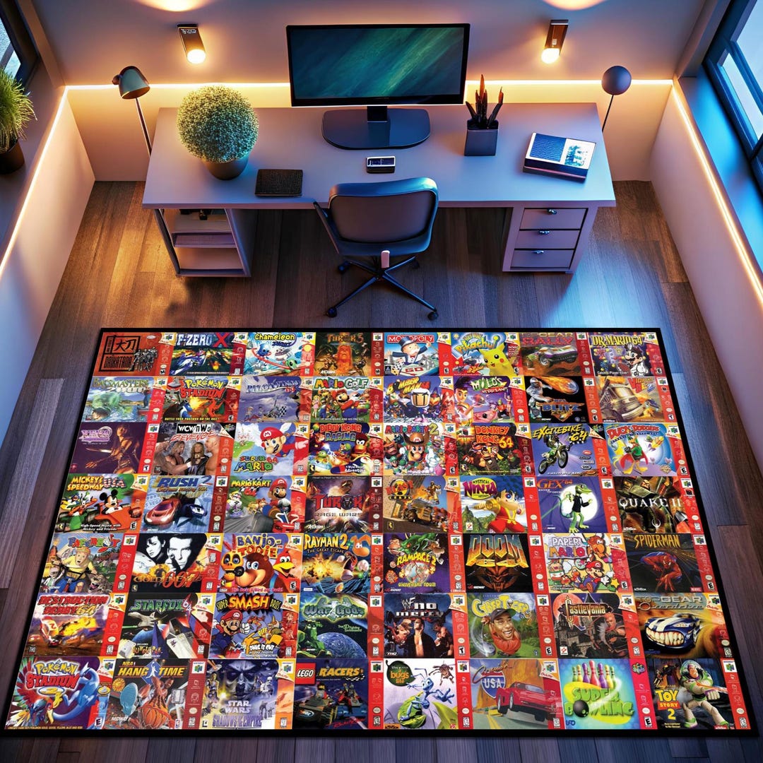 Retro Games Rug,video Game Rug,gaming Rug,gamer Rug,colorful Rug,game ...