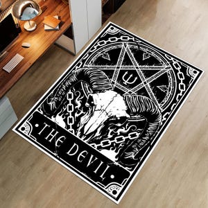 Devil Rug,Demon Rug,Satanic Rug,Gothic Rug,Horror Art Rug,Horror Decor,Fear Rug,Unique Rug,Area Rug,Custom Rug,Boys Room Rug,Gift for Her