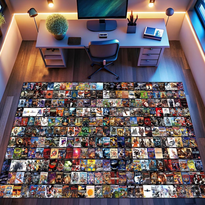 Gaming Pc Rug Retro Games Rug,video Game Rug,gaming Rug,gamer Rug,colorful Rug,game ...
