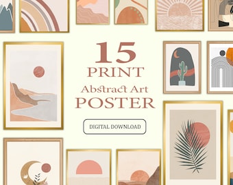 Contemporary Art Prints,Boho Art Collection,Abstract Wall Decor Set, Geometric Designs,Digital Download,Home Decorating,Housewarming Gift