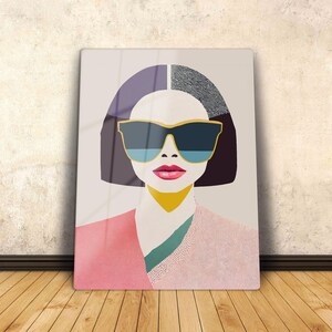 Woman Glass Wall Art, Glass Art, Custom Glass Printing Wall Art, Glass Wall Art, , Fashion Tempered Glass, Girl Glass Decor,